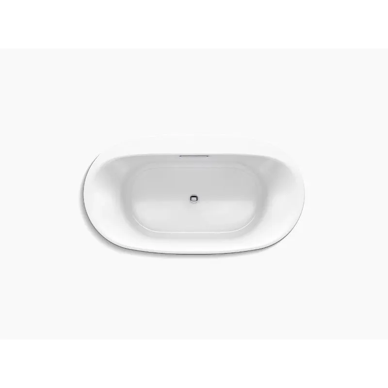 Underscore Oval 66" x 36" x 22" Drop-In Bathtub in White