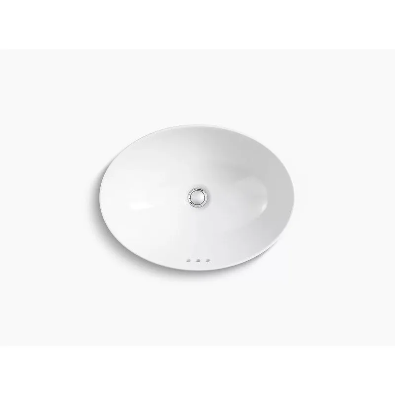 Vox Oval 14.88" x 20" x 7.44" Vitreous China Vessel Bathroom Sink in White