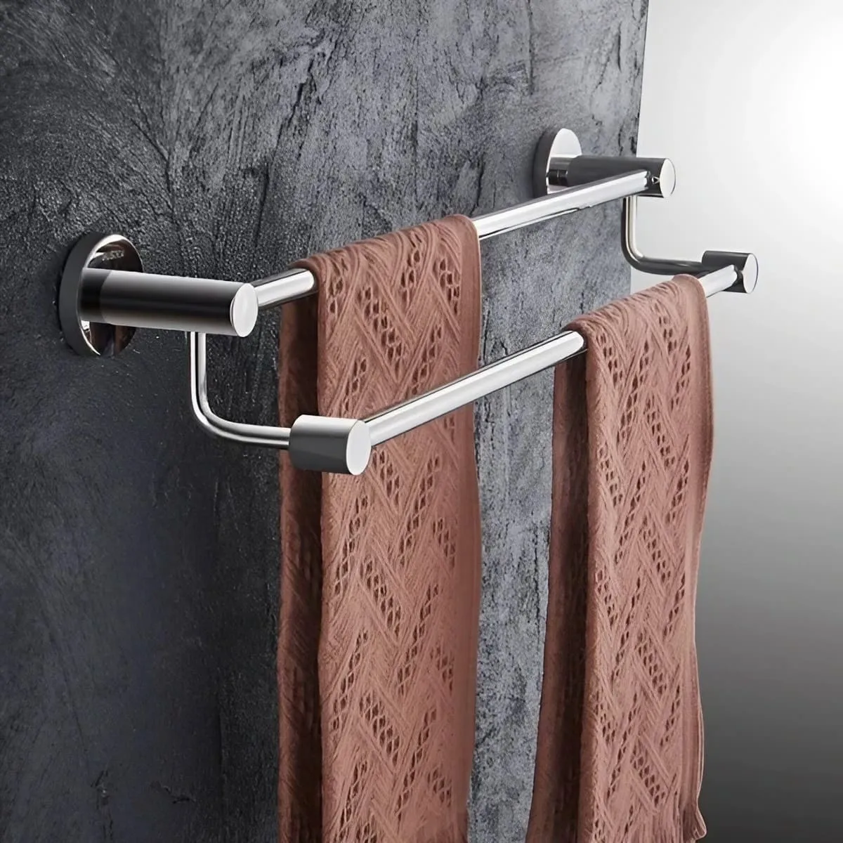 Wall-Mounted Stainless Steel Double Towel Bar