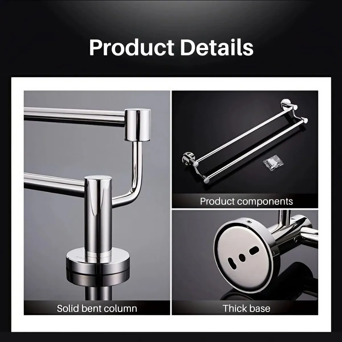 Wall-Mounted Stainless Steel Double Towel Bar