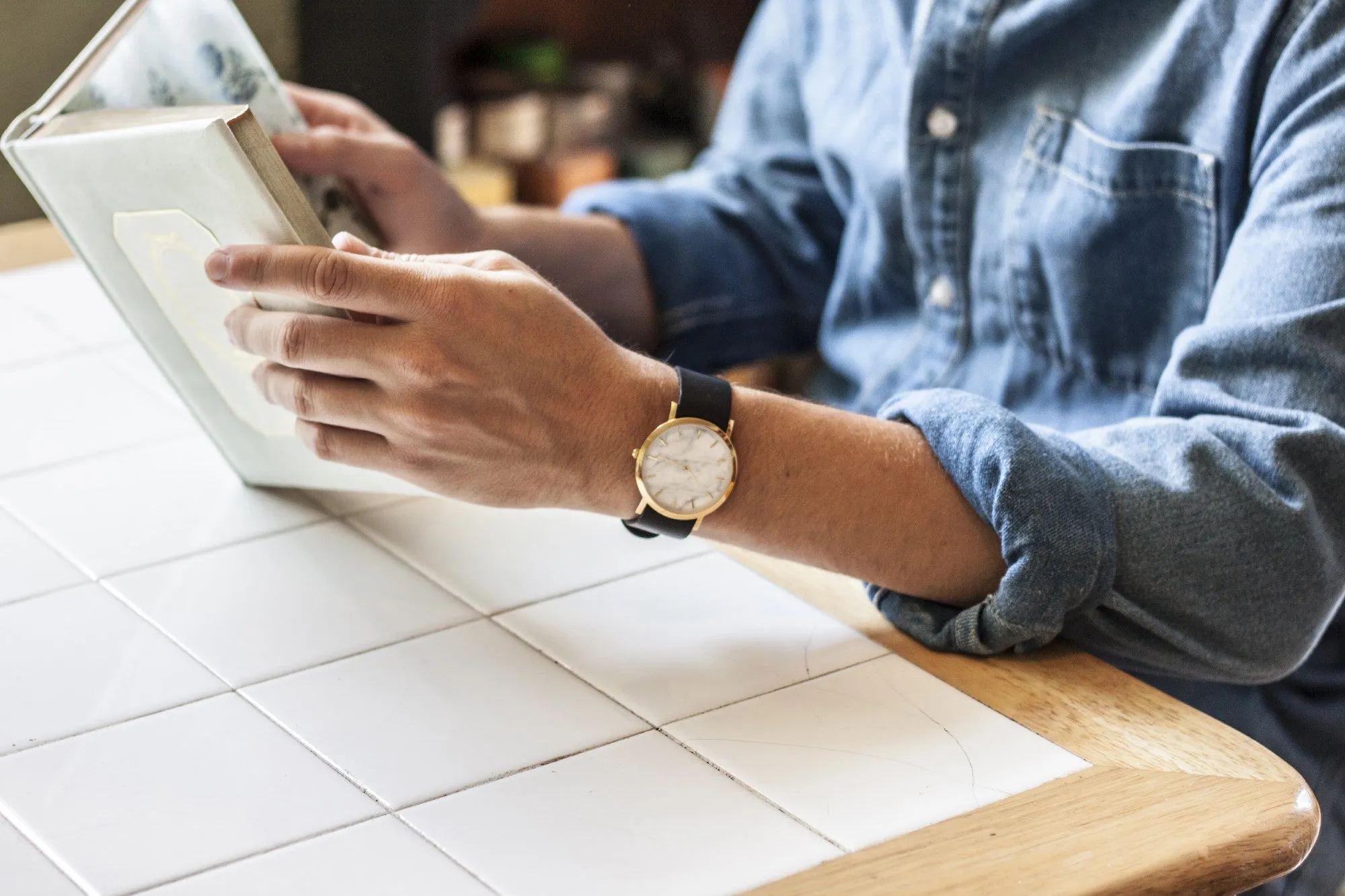 White Marble Classic Watch