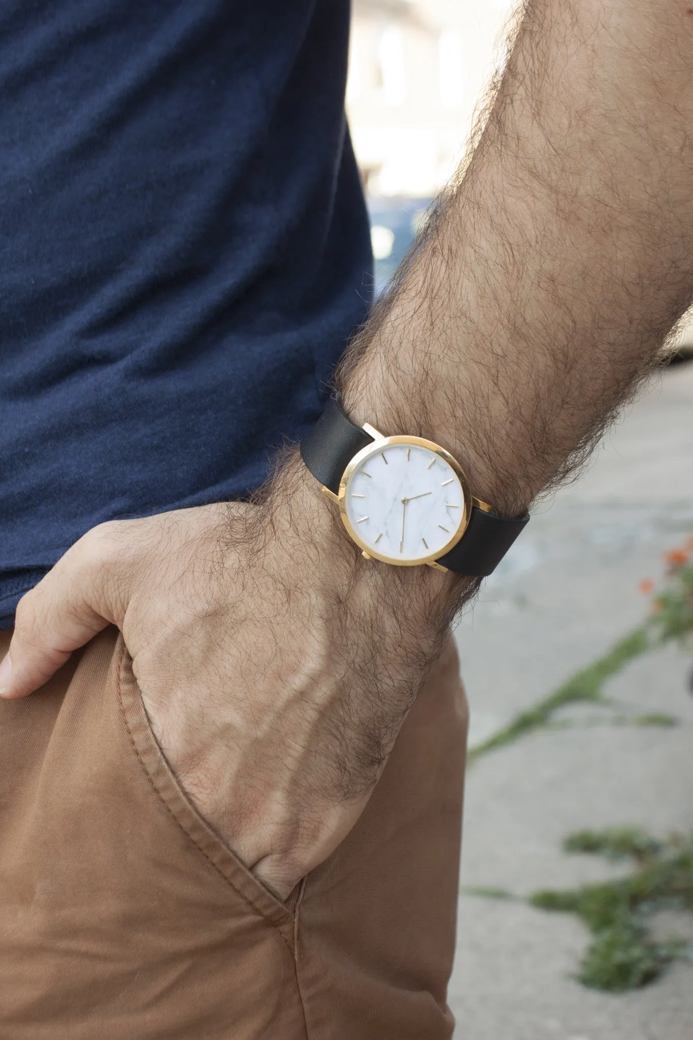 White Marble Classic Watch