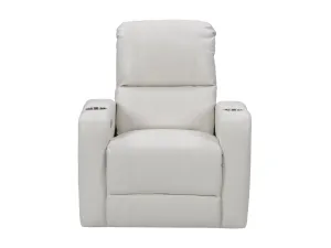 White Power Recliner with Cup Holder