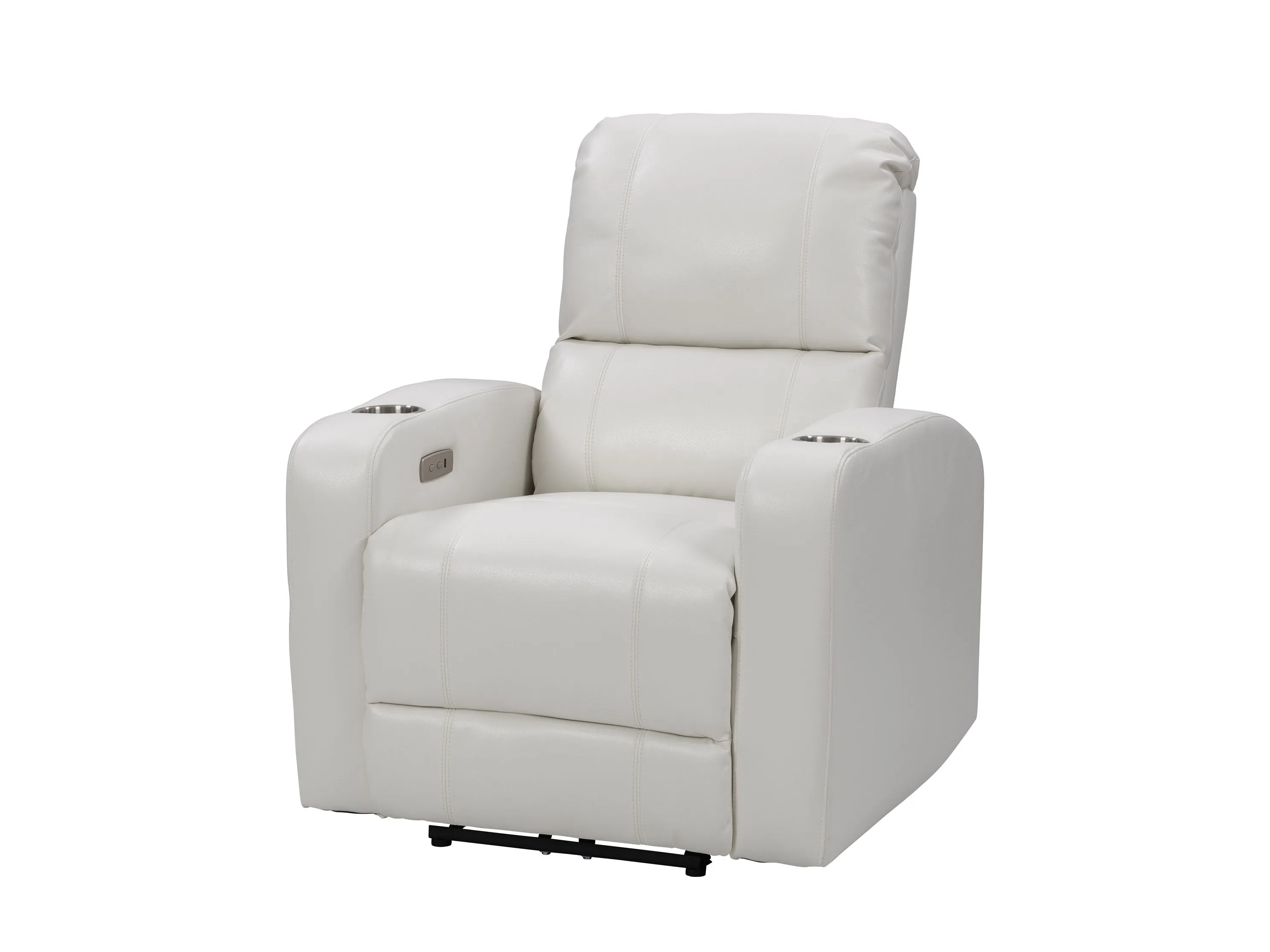 White Power Recliner with Cup Holder