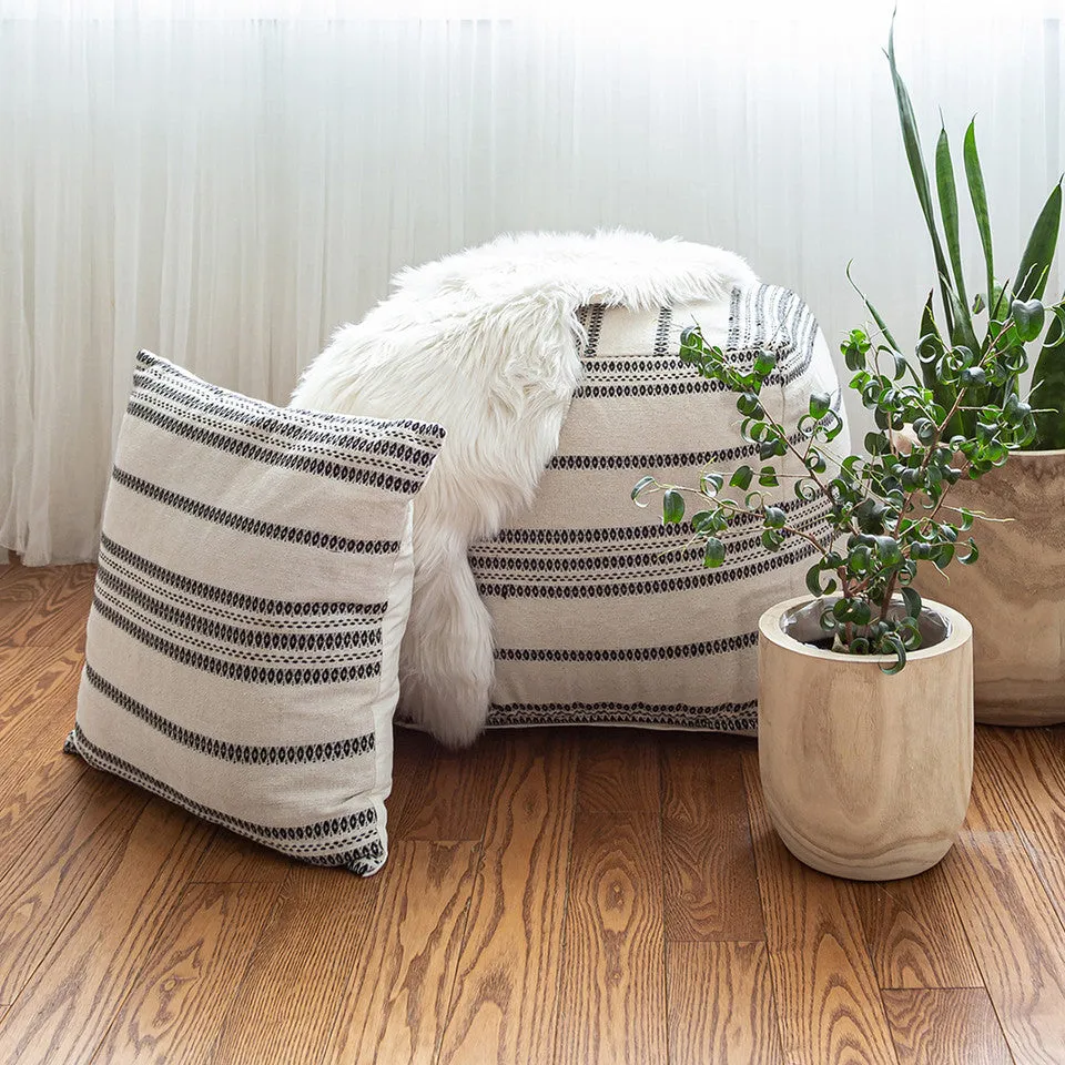 White Stripe Barcelona Cushion