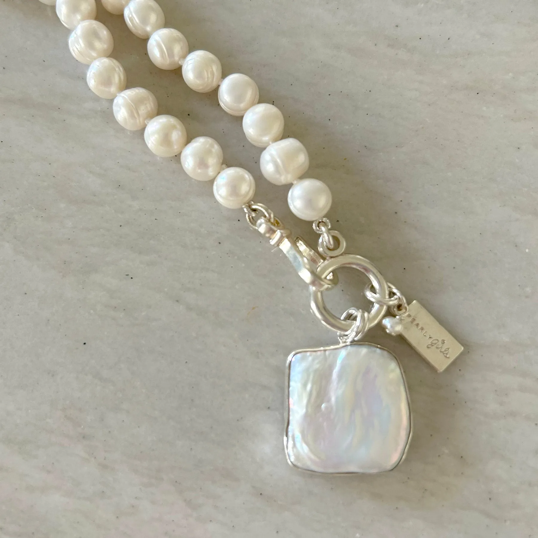 Willa Pearl Necklace | Festive Elegance with Mother of Pearl Pendant | By Pearly Girls