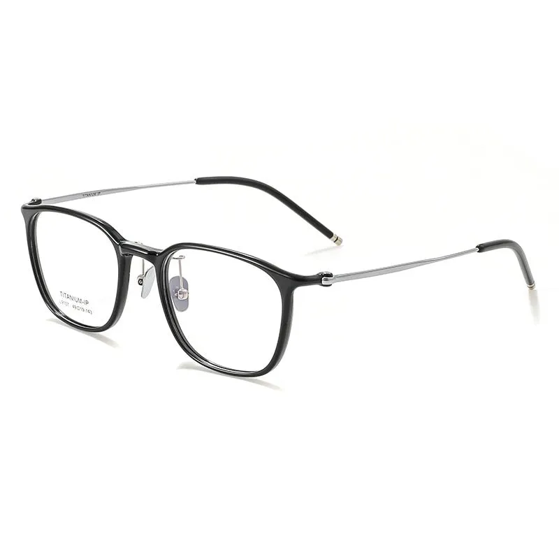 Yimaruili Unisex Full Rim Square Tr 90 Titanium Eyeglasses L9107